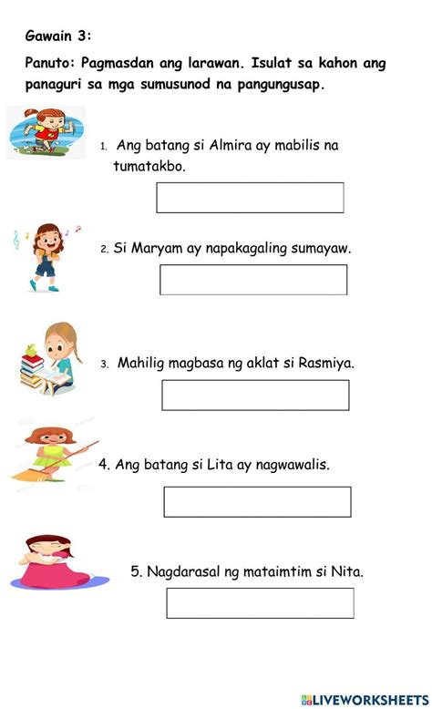 halimbawa ng simuno at panaguri|simuno at panaguri worksheet.